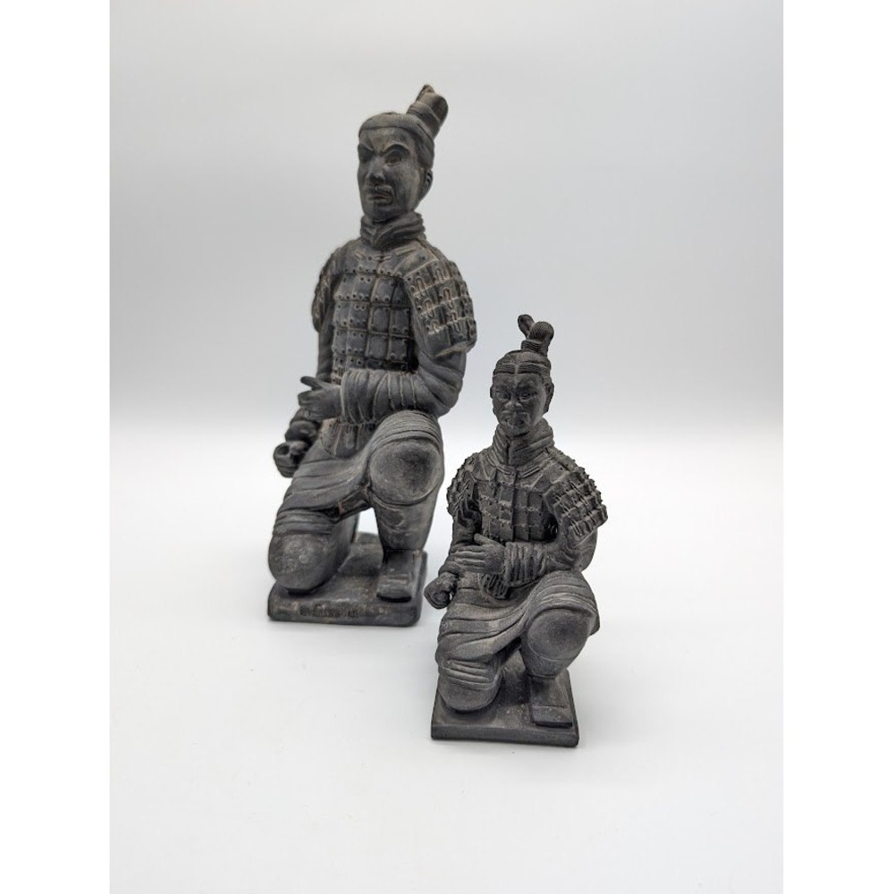 2 Set Chinese Terracotta Warrior Statues Kneeling Archer‎ Figures Soldier Statue